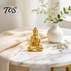 Mindfulness Gift for Friends 3D Printed Golden Buddha Statue, Sitting Shakyamuni Figurine, Sculpture Elegant Gold Statue with Serene Expression