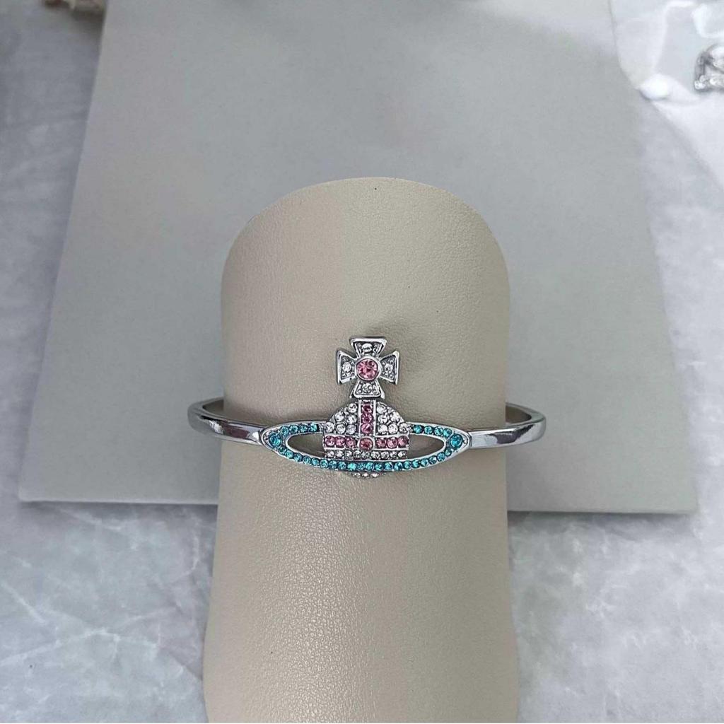 Westwood Saturn Diamond Classic Open Bangle Adjustable Versatile Jewelry for Women