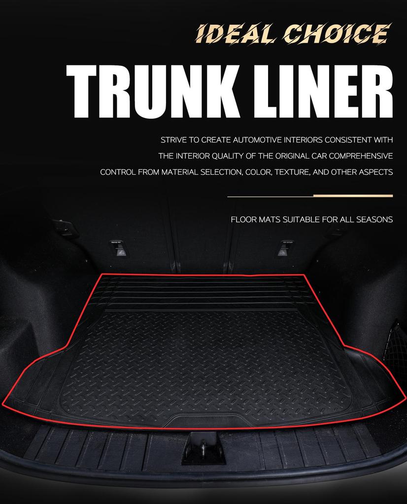 Four-Piece Universal PVC Car Floor Mats - Anti-Slip, Waterproof, Heat-Resistant Interior Protection.
