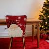 Removable Christmas Chair Cover Snowmen Cartoon Xmas Dinner Chair Seat Cover Stretch Santa Claus Seat Protector Dress-up Props