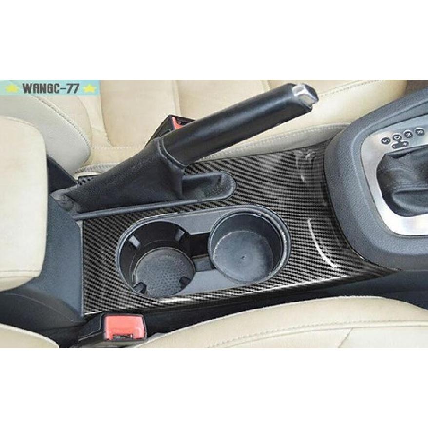 Carbon Fiber Central Console Water Cup Trim For Volkswagen Jetta MK6 2012-2014