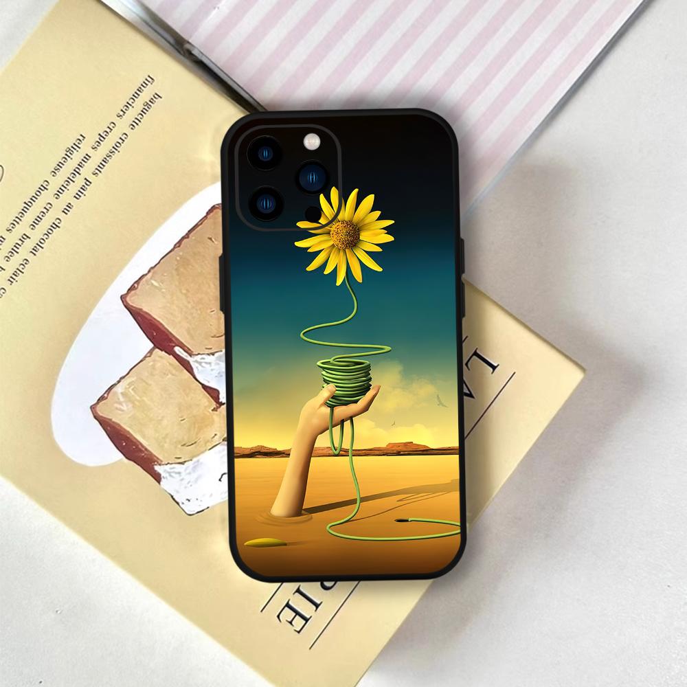 Salvador Dali Art Phone Case FUNDA For IPhone 12 11 13 14 15 16 Max Pro Plus Mini Soft Silicone Black Cover