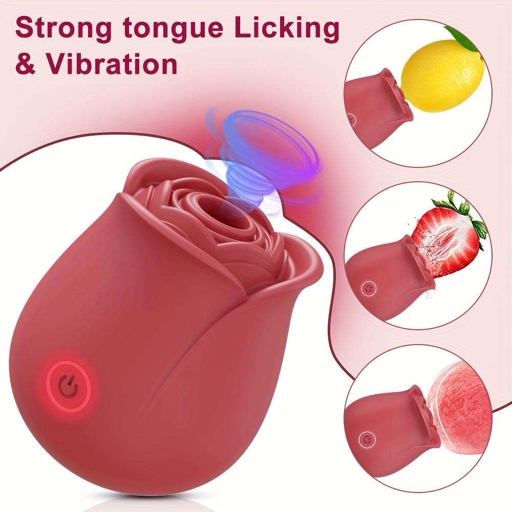 1pc ALWUP Rose Sucking Vibrator for Women, Rechargeable Battery Powered Clitoral Stimulator with 10 Modes