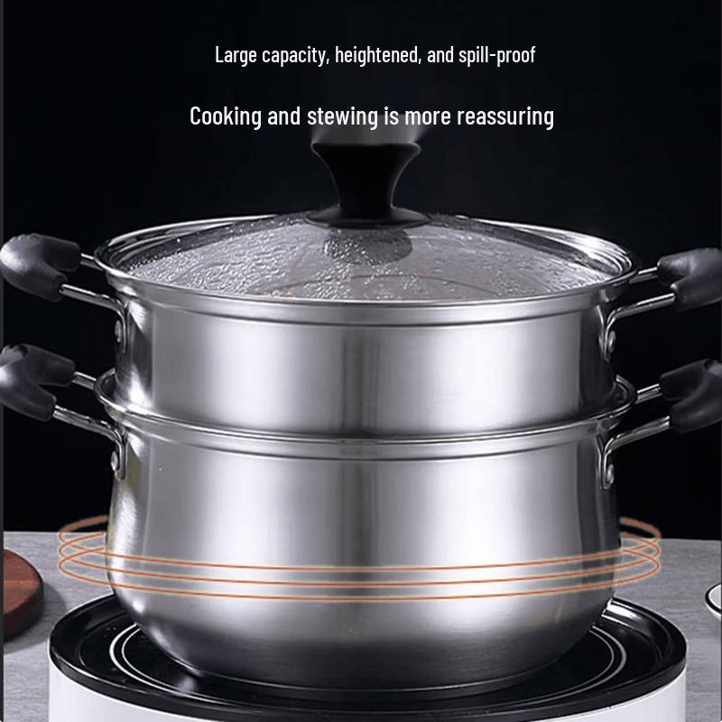 Bestd BST-085 Double Layer 304 Stainless Steel Steamer Pot