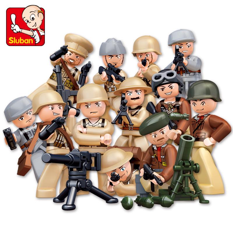 Happy Little Luban 0580 WWII Minifigure Series Building Block Scene Model Toy SLUBAN/Happy Little Luban
