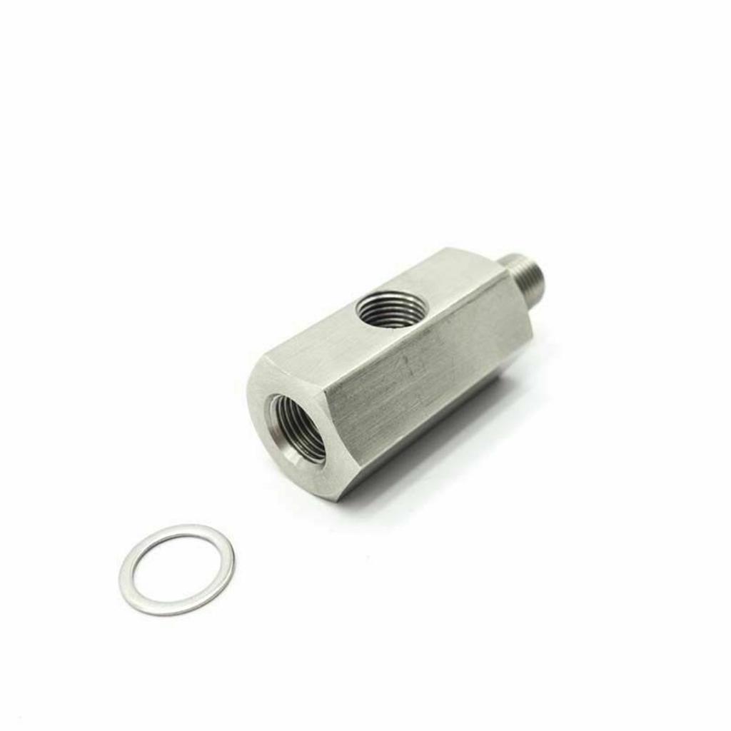 Oil Pressure Sensor M10x1.5 Female To M10x1.5 Male with 1/8 NPT Side Port Hose Motors Turbo Supply Replacement Feed Line Gauge