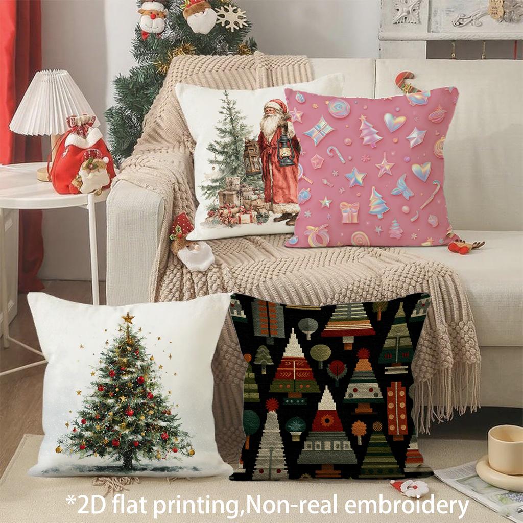 Christmas Themed Pillow Covers Pattern Cushion Cover Suitable for Sofa Bedroom Car Pillow Cover