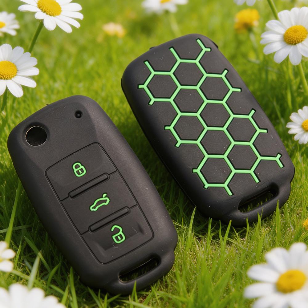 Key Fob Cover for VW Polo Golf Passat Tiguan Octavia MK7 MK4 B5 B6 B7 Anti-Scratch Guard Shockproof Protection Soft Grip Texture Dust Resistant Cover