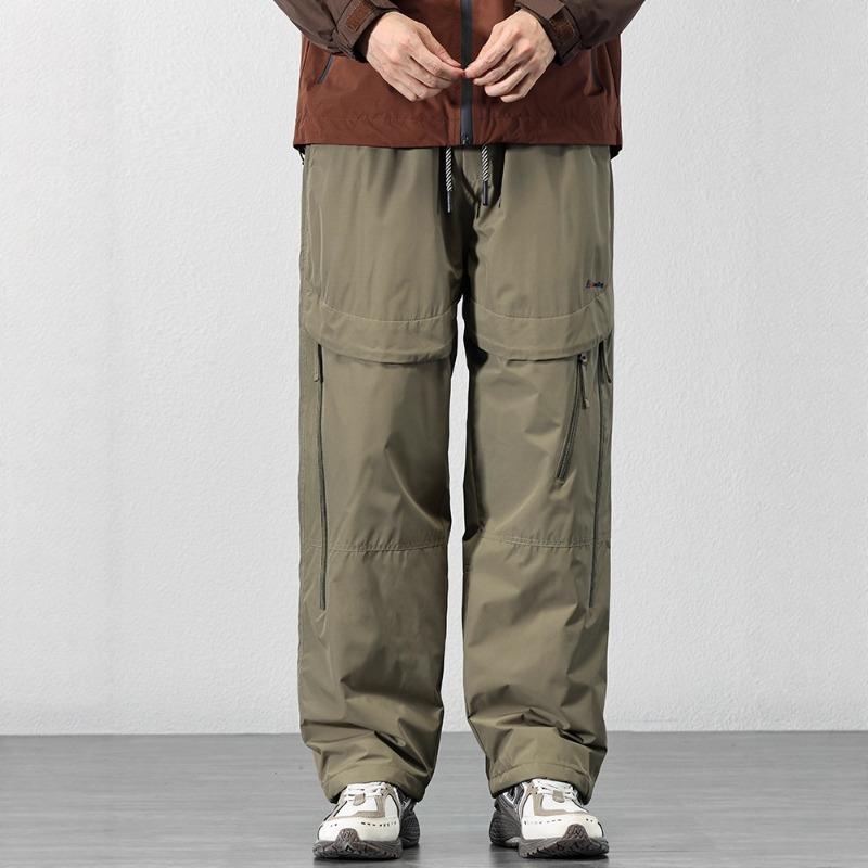 Outdoor Ski Down Pants Winter White Duck Down Warm Windproof Cotton Pants Men's Functional Mountaineering Paratrooper Charge Pants