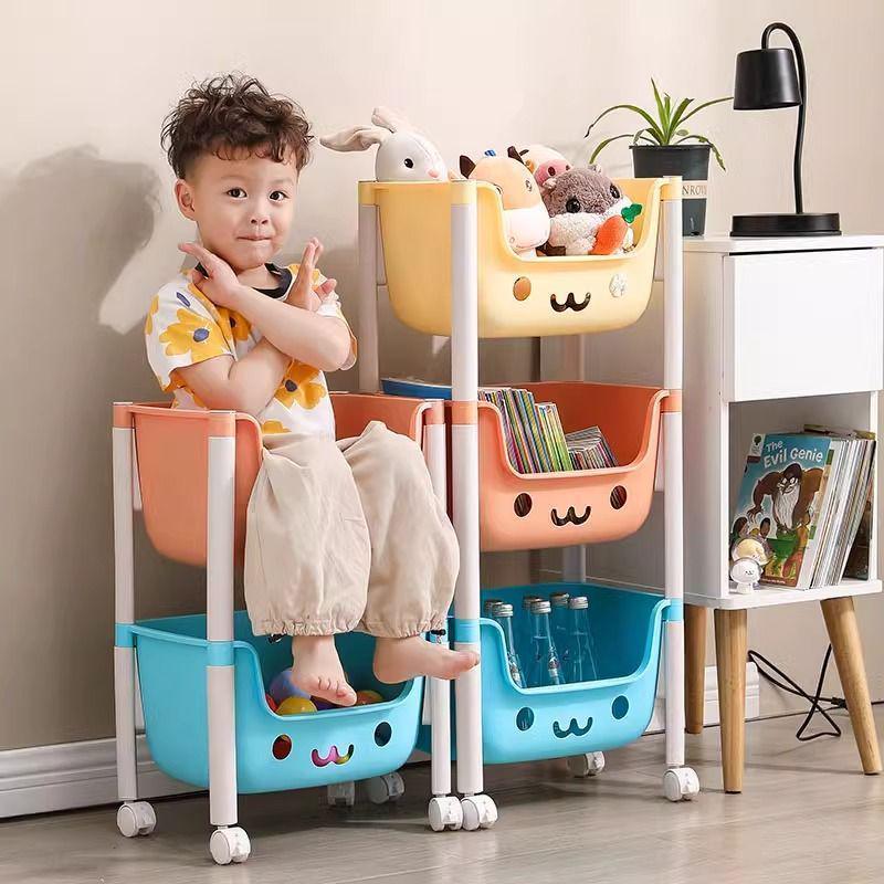 Multi-layer Children's Storage Rack for Snacks, Toys & More - Compact Organizer for Baby's Living Room