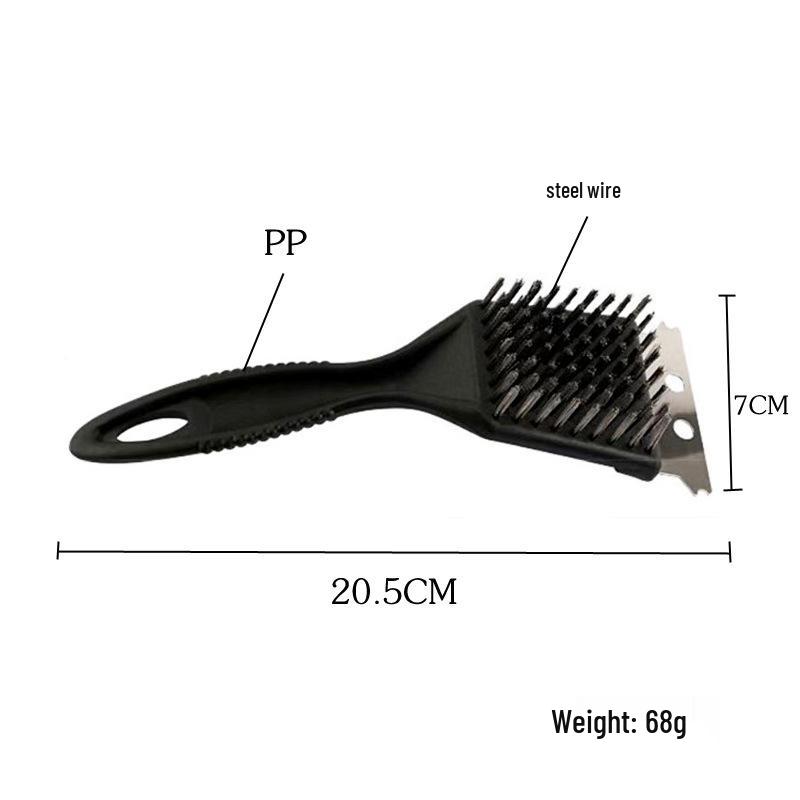 Three-Headed Stainless Steel BBQ Cleaning Brush Tool