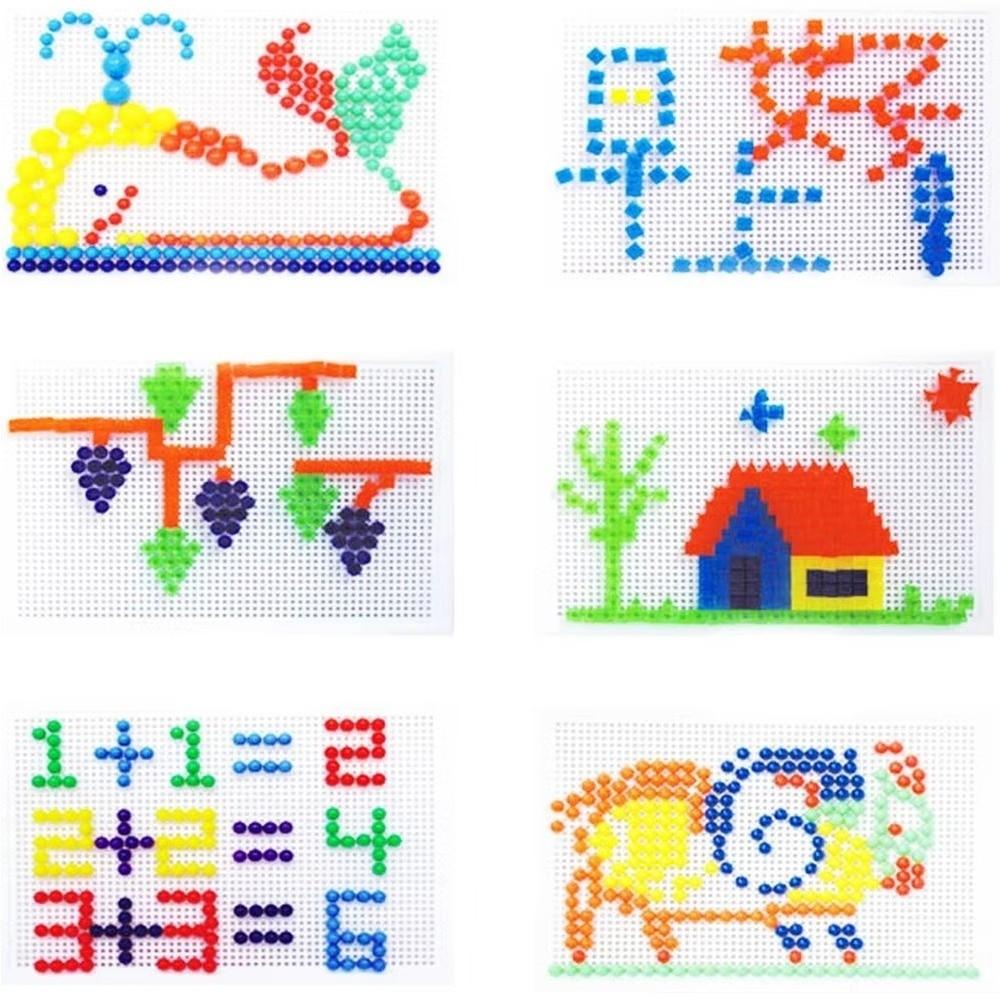 Blocs de construction pour ongles champignon DIY Ensemble créatif de tableau à picots Interaction parent-enfant