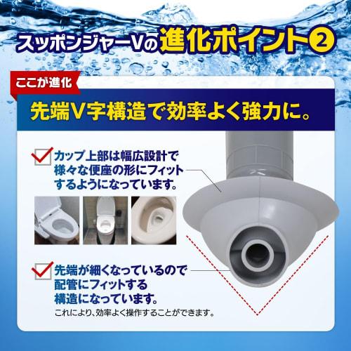 [Supervised by Toilet Troubleshooters] Supponger V: The Ultimate Toilet Clog Reliever, Vacuum-Type Pipe Cleaner, Plunger, and Toilet Paper Cleaner for