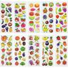 6 Sheets 3D Puffy Stickers Foam Vegetable Fruit Stickers Colored Sticker for Scrapbooking Teacher Reward Sticker DIY JXB