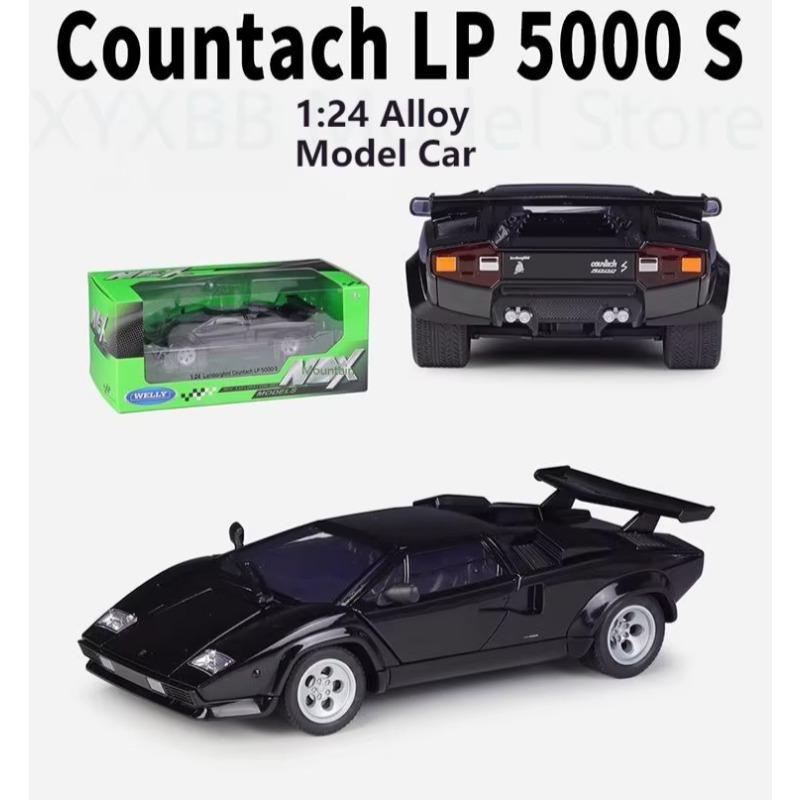 1/24 Высококачественная литая модель автомобиля WELLY Lamborghini Countach LP 5000S Гоночная машина Металлическая экзотическая игрушка из сплава для детской коллекции