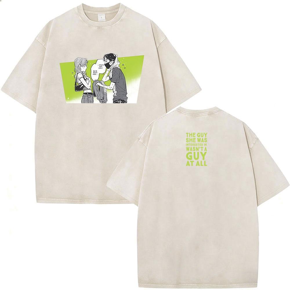 Vintage Washed The Guy She Was Interested in Wasnt A Guy At All T Shirt Men Women Clothing Harajuku Oversized Casual Tshirt