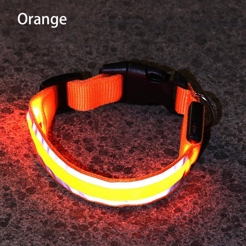 

Reflective Dog Collar Luminous Night Safety Usb Rechargeable LED Dog Collar Light For Small Dogs Cat Pet Collar Para Perro XS-XL XS 28-38 cm