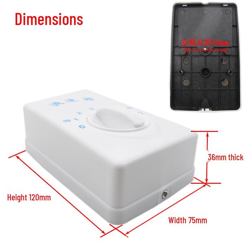Universal Five-Speed Ceiling Fan Controller: Surface Mounted Knob Panel