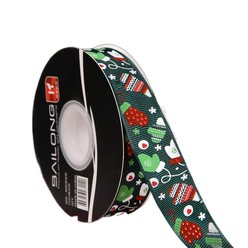 2.5cm Christmas Flower Packaging Gift Ribbon Bouquet Gold Hot Stamping Ribbon Ribbon Floral Packaging Material