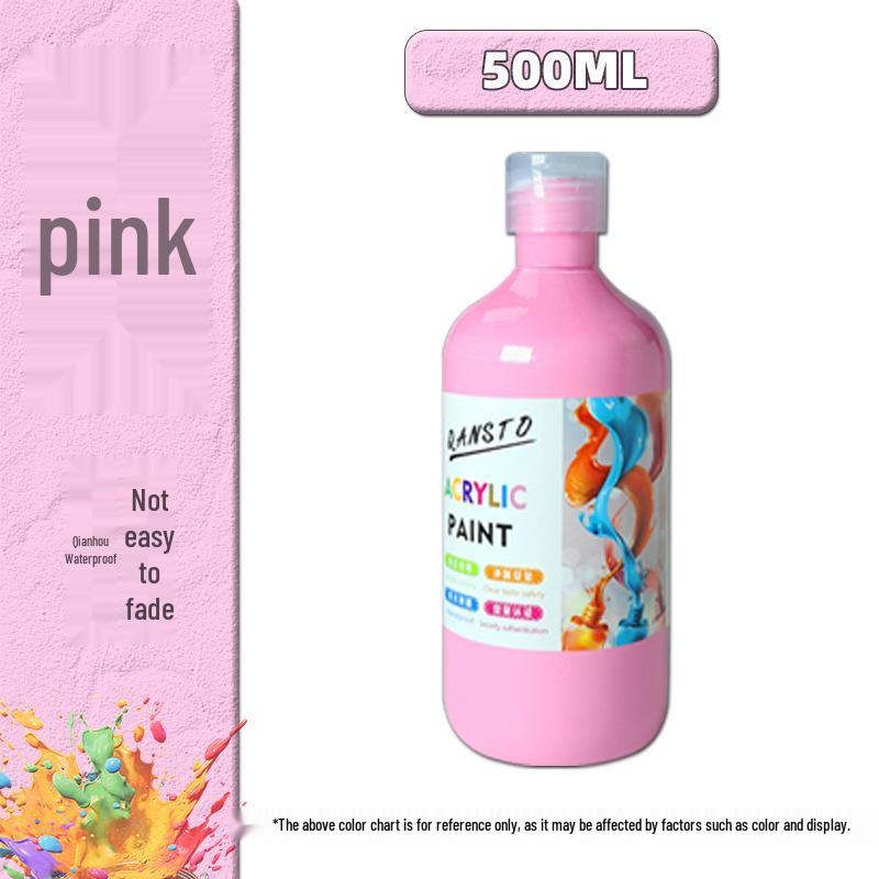 Zhongzhu 500ml Fade-Resistant Waterproof Acrylic Paint for Wall & Graffiti Art 500ml розовый
