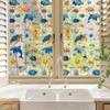 Cartoon Underwater Creatures Laser-Cut Glitter Bathroom Decorative Static Cling Stickers