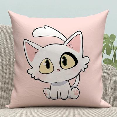 Copricuscino 45*45 Gatto Nero e Gatto Bianco Copricuscini Decorativi per Divano Simpatica Federa 40x40 Cuscini Kawaii 45x45