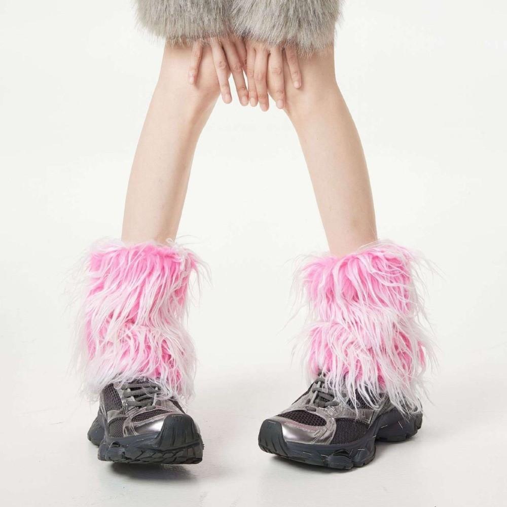 Foot Cover Faux Fur Leg Warmers Y2K Aesthetic Winter Leg Coverings Furry Leg Warmers  Spicy Girls