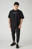EVANE Oversized Cotton Stretch T-Shirt (L, Black)