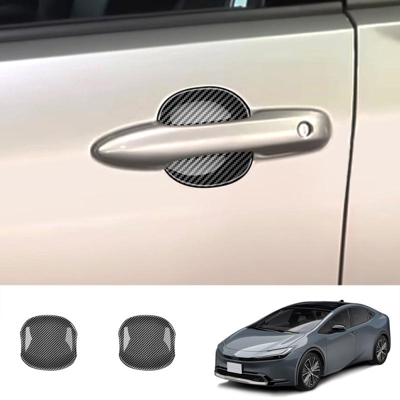 For Toyota Prius 60 Series ABS carbon fiber Car Door Pull Door knob Catch Door Handle Bowl Cap Decoration Cover Accsesories