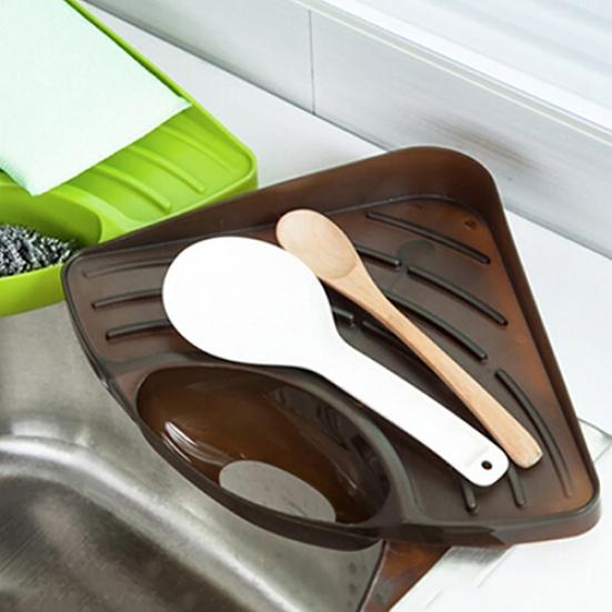 Kitchen Triangle Shelf Sink Dish Drain Rack Bathroom Soap Sponge Holder Storage