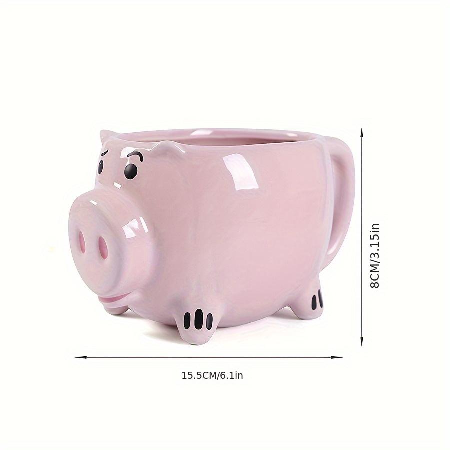 Adorable Pink Ceramic Pig Coffee Mug ,3D Cartoon Animal Design, Reusable, Machine Washable, Perfect for Youngsters' Breakfast or Afternoon Tea