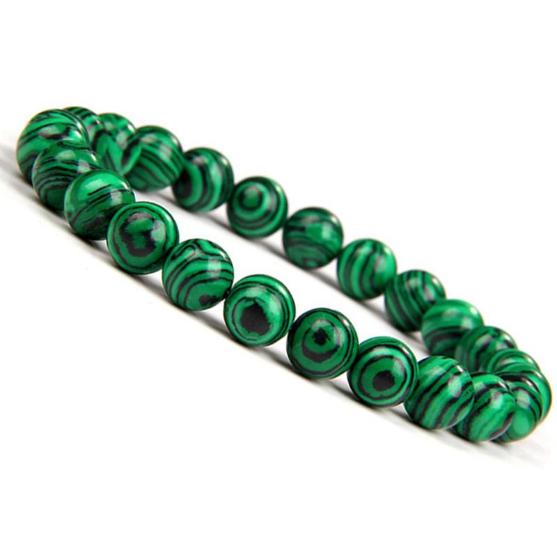 Latest Models 6 8 10mm Green Malachite Bracelet Men Women Bangle for Best Friend Gift Handmade Beaded Natural Stones
