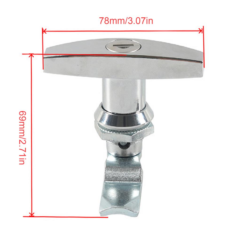 Loquet de verrouillage à poignée en T pour porte de garage, kit de remplacement avec 2 clés, pour portes de hangar et boîtes à outils