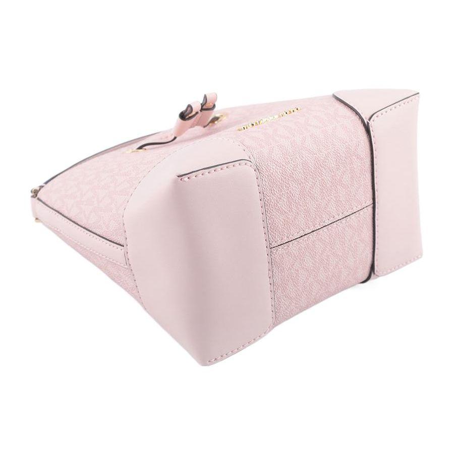 Michael Kors MK Mercer Printed Drawstring Coated Canvas And Leather Bucket Bag Women Bags Pink 35F2GM9M1B-DKPWDRBLSH