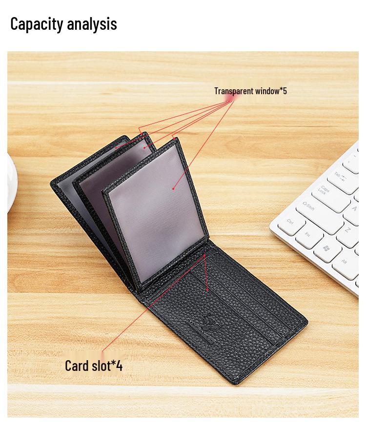 Genuine Leather Driver's License & Vehicle Registration Holder, Top Layer Cowhide, Multifunctional Card Wallet for Men & Women