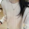 Versatile Solid Color Crew Neck Sweater: Thick, Lazy Knit Pullover for Autumn/Winter