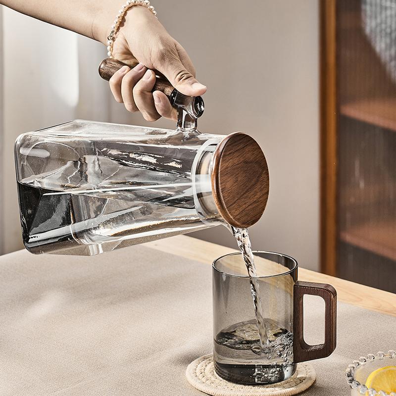 1800ml Cold Water Pot Household Large Capacity High Temperature Resistant Glass Cold Kettle Thickened Cold Water Pot Water Cup