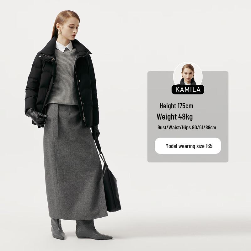 Tanboer Women's Short Stand Collar Goose Down Winter Coat 5520390A