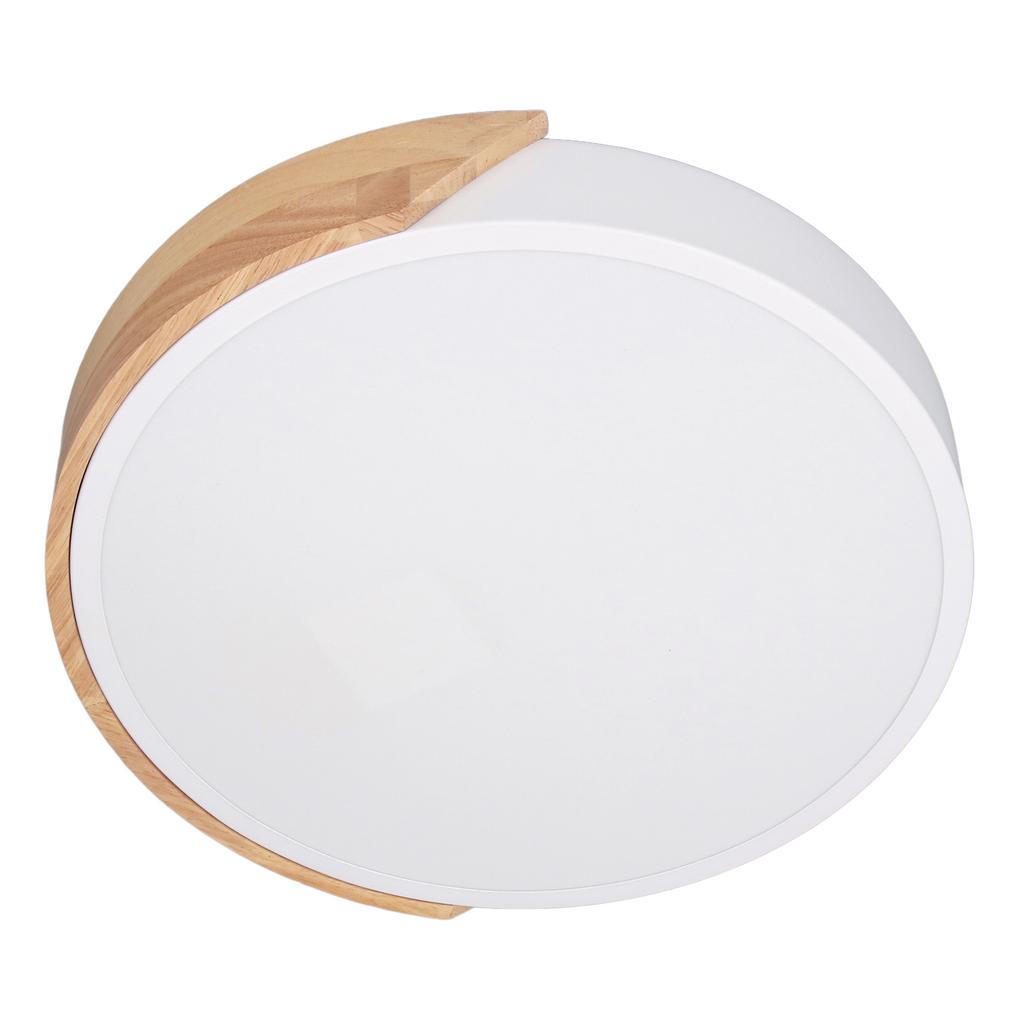 LED Flush Mount Ceiling Light 2000LM 3000K 4000K 6000K Dimmable Round Wood LED Ceiling Light with Remote 110 265V