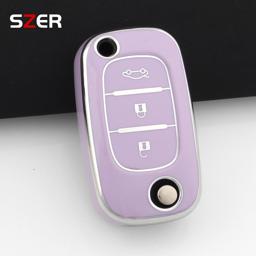 Tpu Folding Car Key Case Fob Cover For Renault For Lada Sedan Largus Kalina Granta Vesta X-Ray Xray Protect Shell Accessories