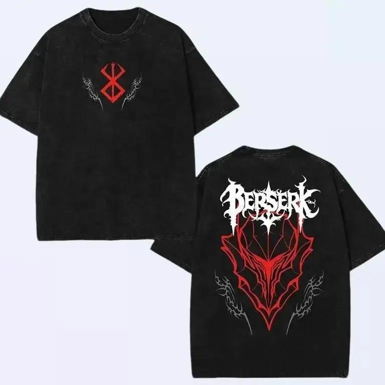

Guts Berserk Anime Graphic T Shirt Men Short Sleeve Cotton Tshirts Vintage Washed Tee Harajuku Male Casual Oversized T-shirt XXL