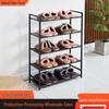 Foldable Stainless Steel Shoe Rack, Multi-layer Storage Shelf, No Installation Needed
