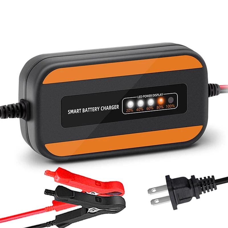Car Battery Charger 12V 3A Automatic Smart Charger Battery Maintainer Wet Dry Lead Acid Motorcycle Charger LCD Display