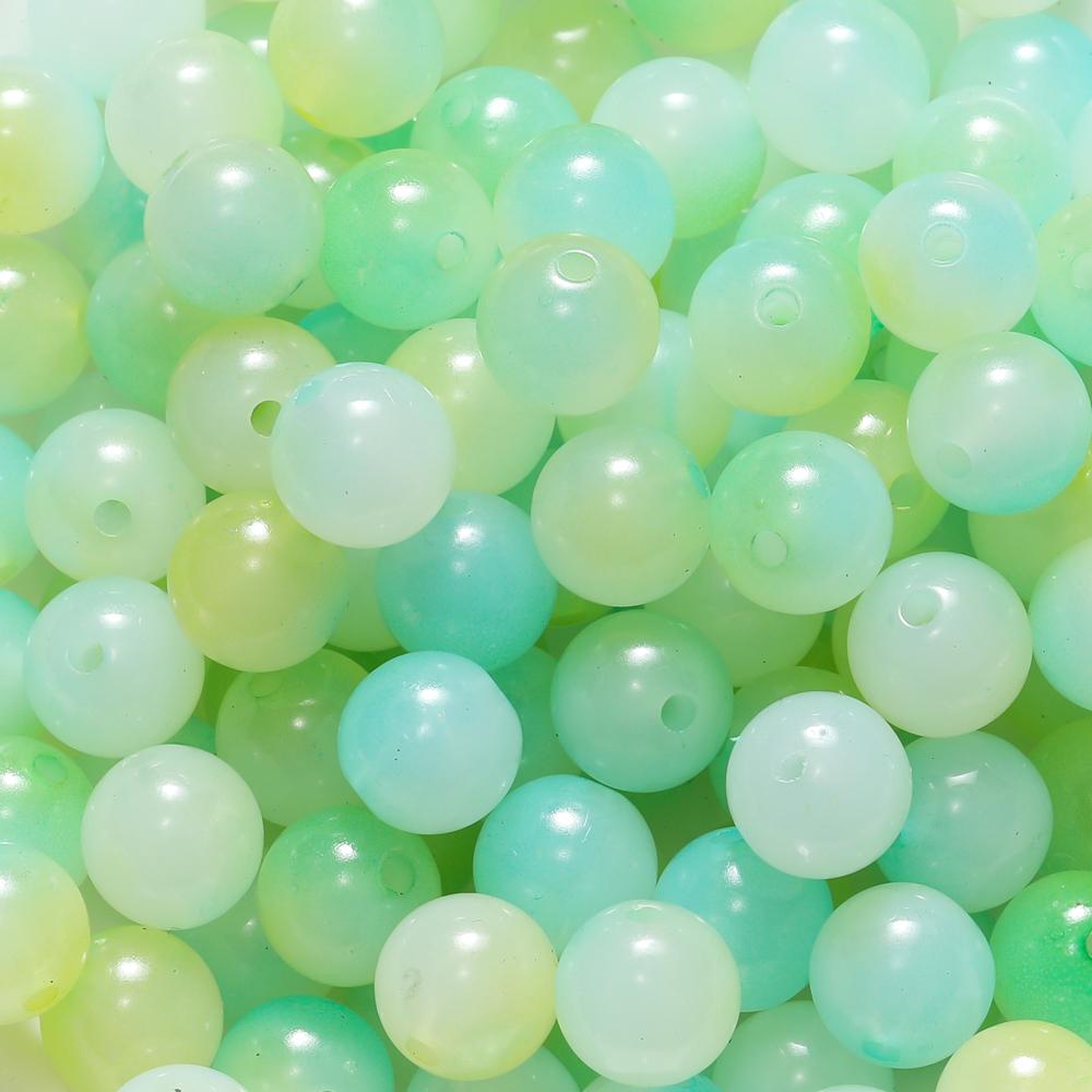 50Pcs 8/10mm Colorful Jelly Result Round Acrylic Beads Loose Spacer Beads for DIY Bracelet Necklace Jewelry Making Accessories