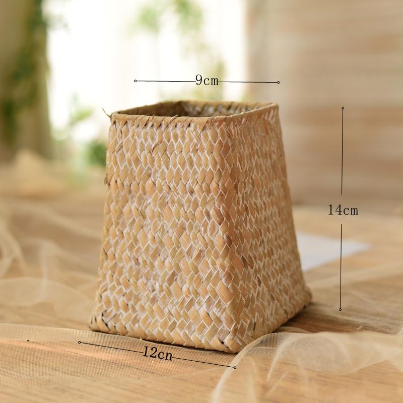 Natural Seagrass Woven Flower Basket Handmade Rattan Planter for Home Decor Indoor Outdoor