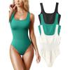 Women's U-Neck Sleeveless Tank Top Bodysuit for European and American Markets