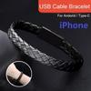 2020 cablu de date pentru telefon mobil brățară și brățară împletită Cablu de încărcare USB pentru iPhone / tip-c / Android Micro USB