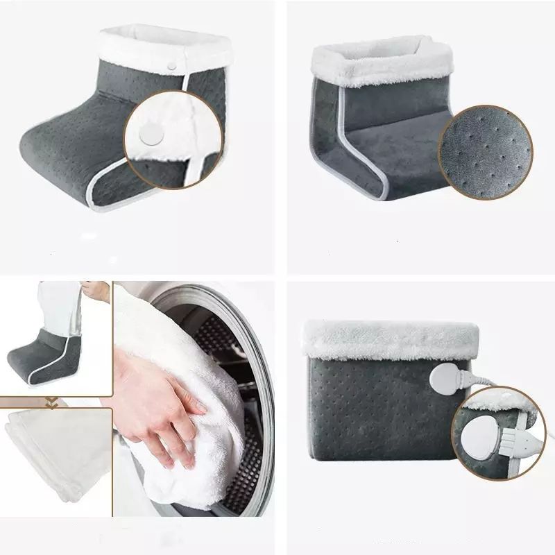 Winter-Hot-Sale Elektrisch beheizte Fußwärmer Superweiches Fußheizkissen 6-stufige Heizfußstiefel für Männer und Frauen