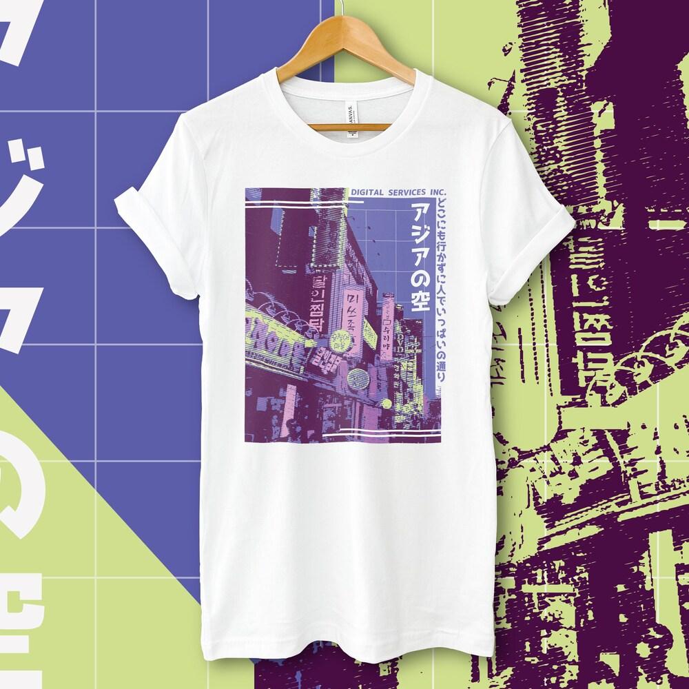 

Футболка 230GSM 100% хлопок Футболка Vaporwave Японская уличная одежда Techwear Ретро-футболка Аниме-футболка Аниме-уличная одежда Киберпанк-одежда Футболка Harajuku Uni XS белый