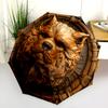 Chow Chow Muster, automatischer Regenschirm, tragbares und faltbares Design, 8 Rippen, ein Weihnachts- oder Geburtstagsgeschenk.